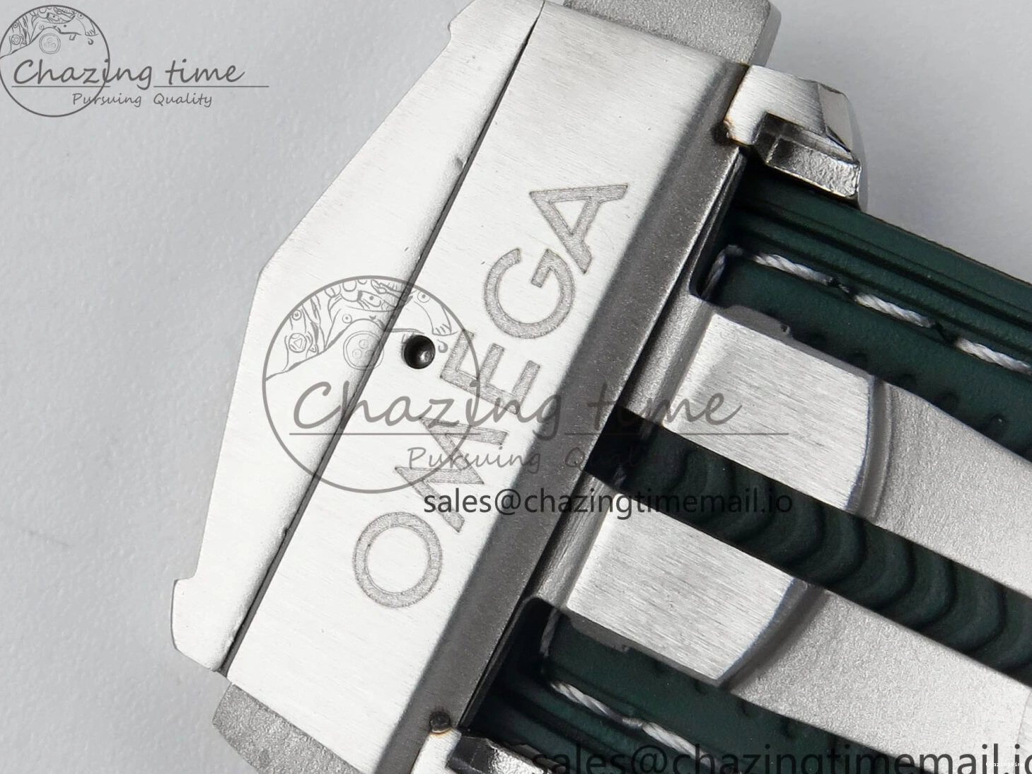 0401 Bold Seamaster Planet Ocean 600M 43.5mm SS SCF 1:1 Best Edition Green Bezel Gray Dial on Green Rubber Strap A8900 Super Clone 7666